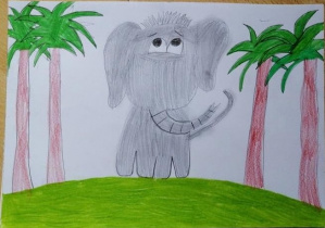 słoń - rysunek ucznia